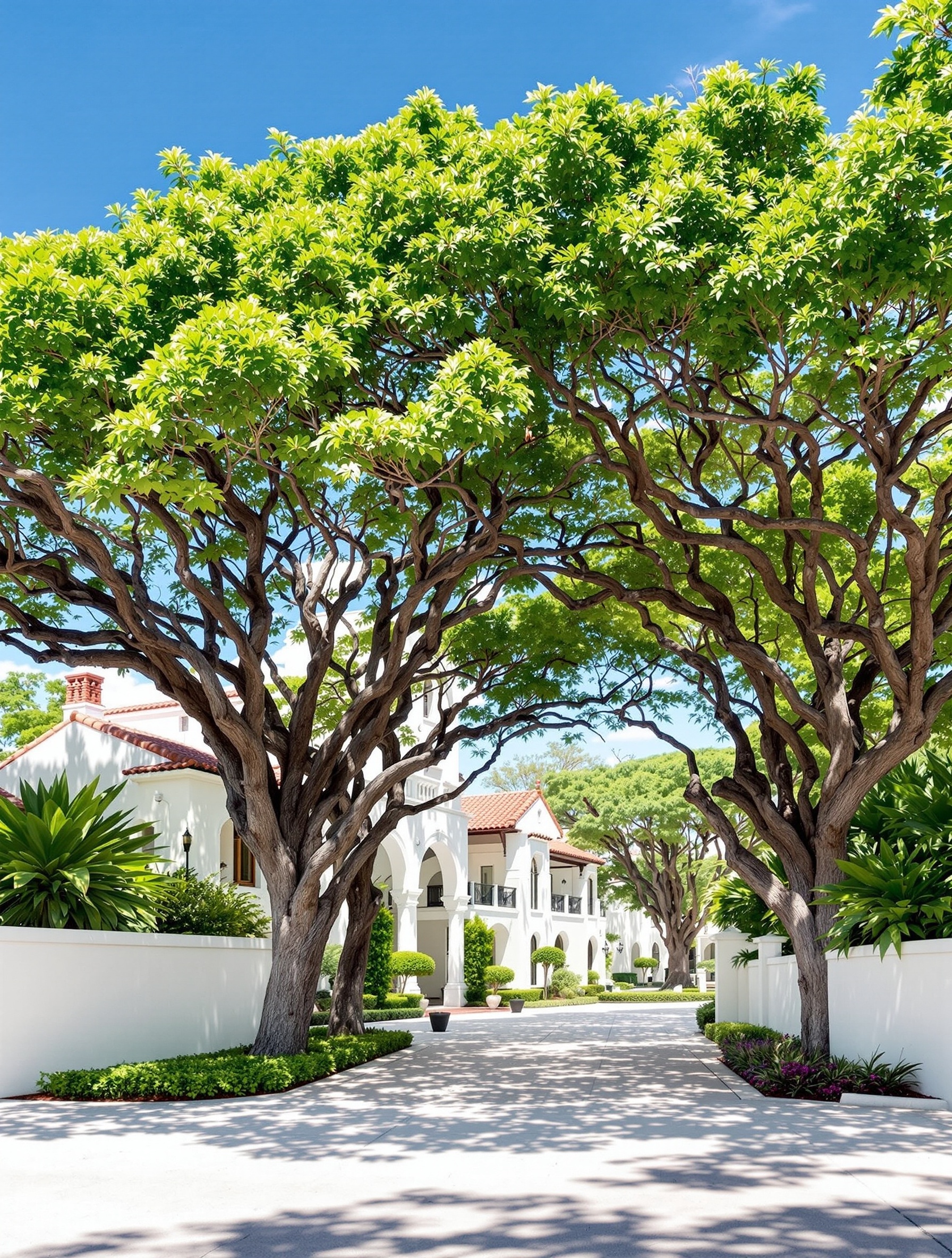 Coral Gables luxury home with lush tropical landscaping